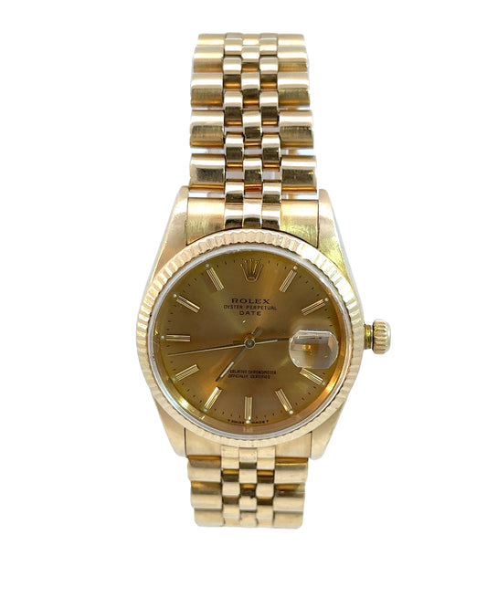 1996 Rolex Solid 18k Oyster Perpetual Date Watch