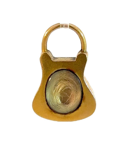 Georgian 18k Yellow Gold Sentimental Hair Padlock