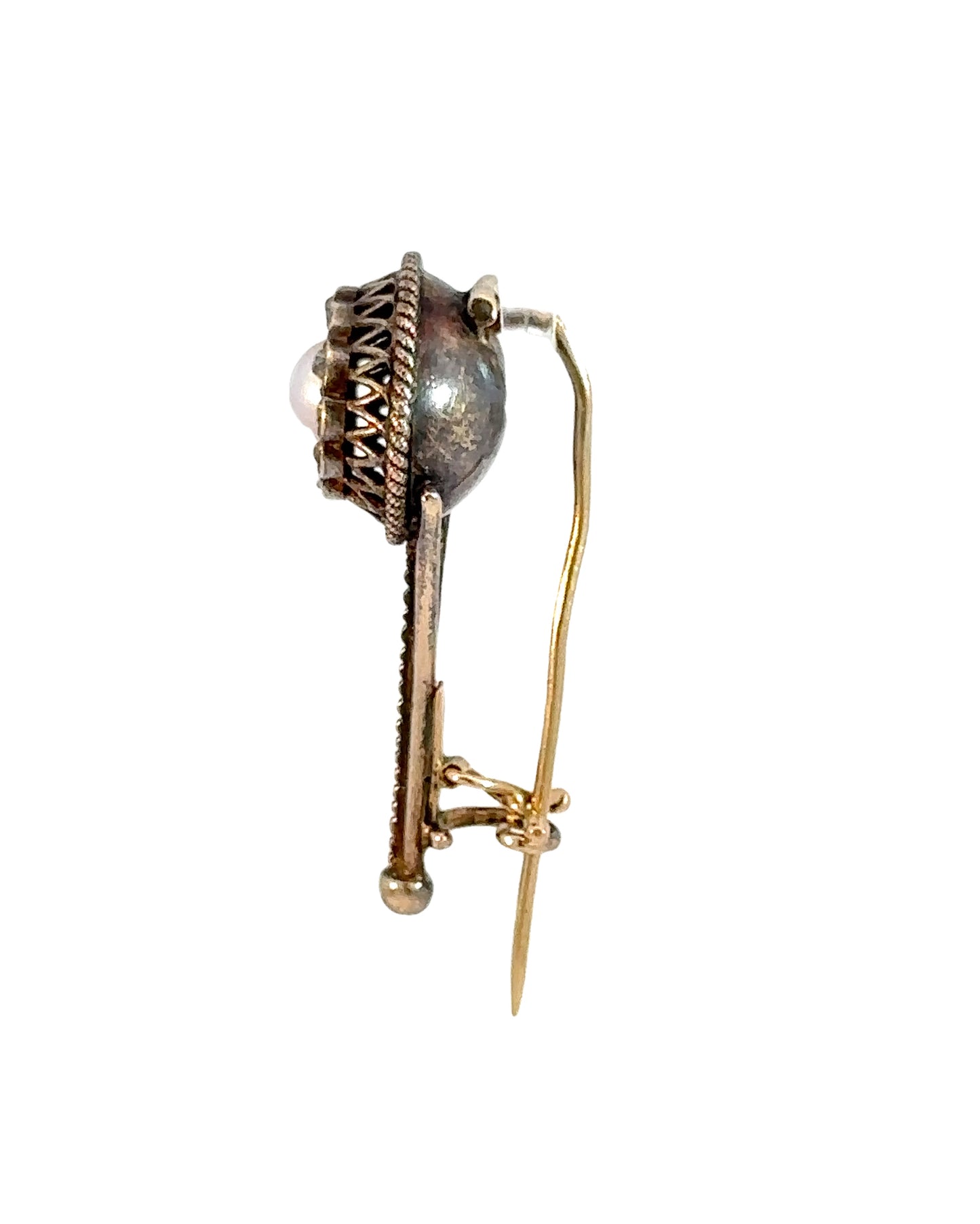 Georgian 18k Gold, Diamond and Pearl Halley's Comet Brooch