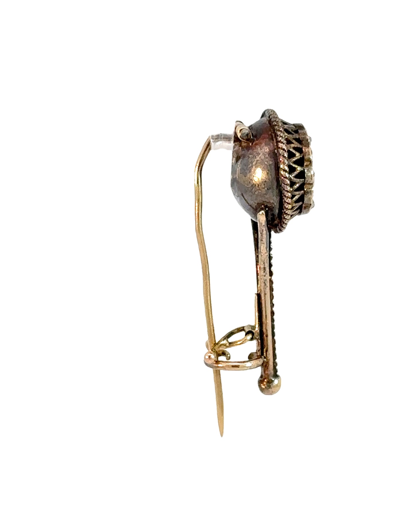 Georgian 18k Gold, Diamond and Pearl Halley's Comet Brooch