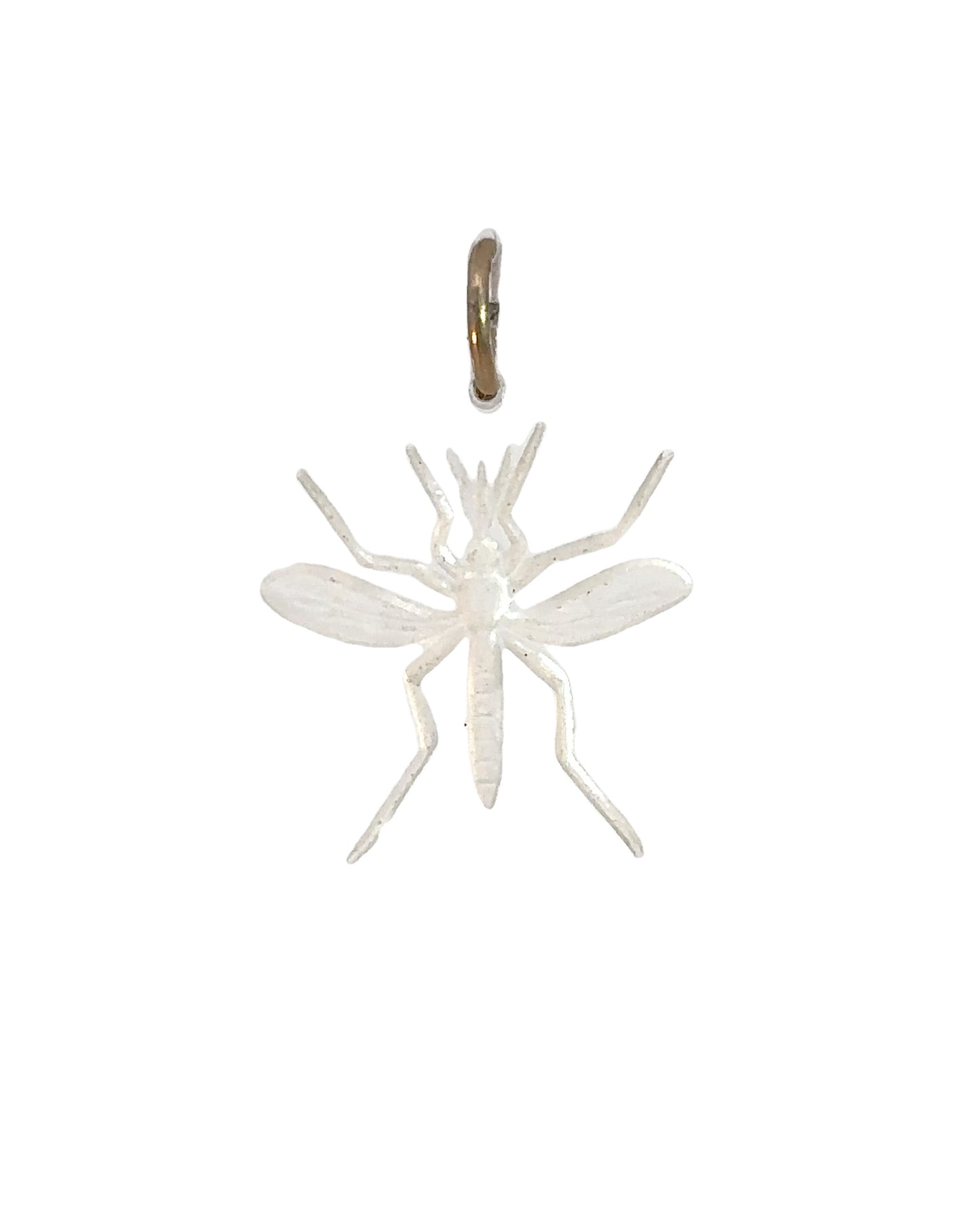 Vintage Carved Glass Mosquito Relief Pendant