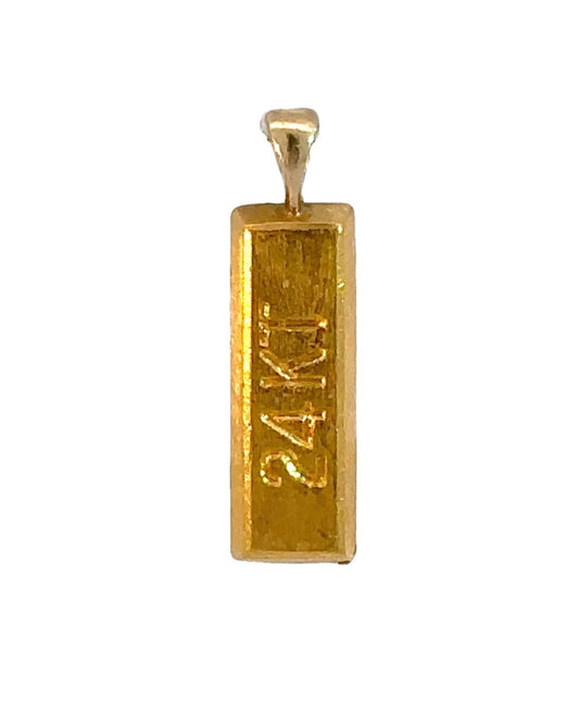 Vintage 24KT Yellow Gold Bar Charm