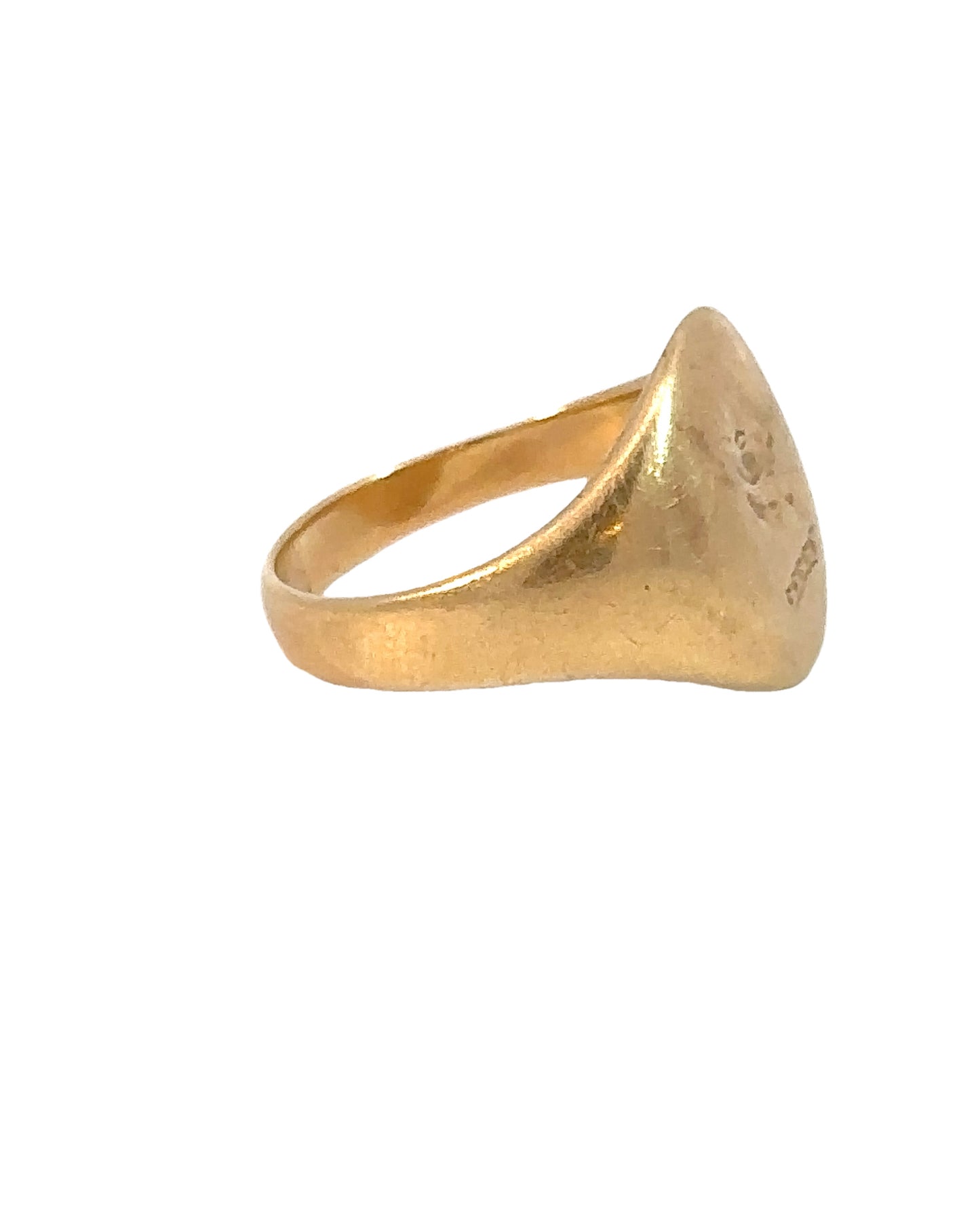 Antique 14k Yellow Gold Faded Dragon Signet Ring