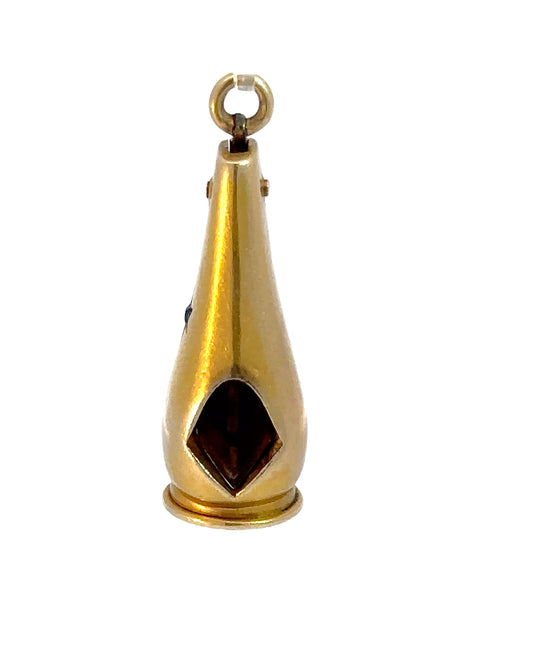 Antique 18k Yellow Gold Star Set Sapphire Cigar Cutter