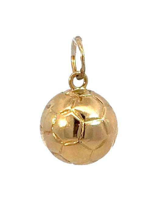 Estate 14k Yellow Gold Soccer Ball Charm