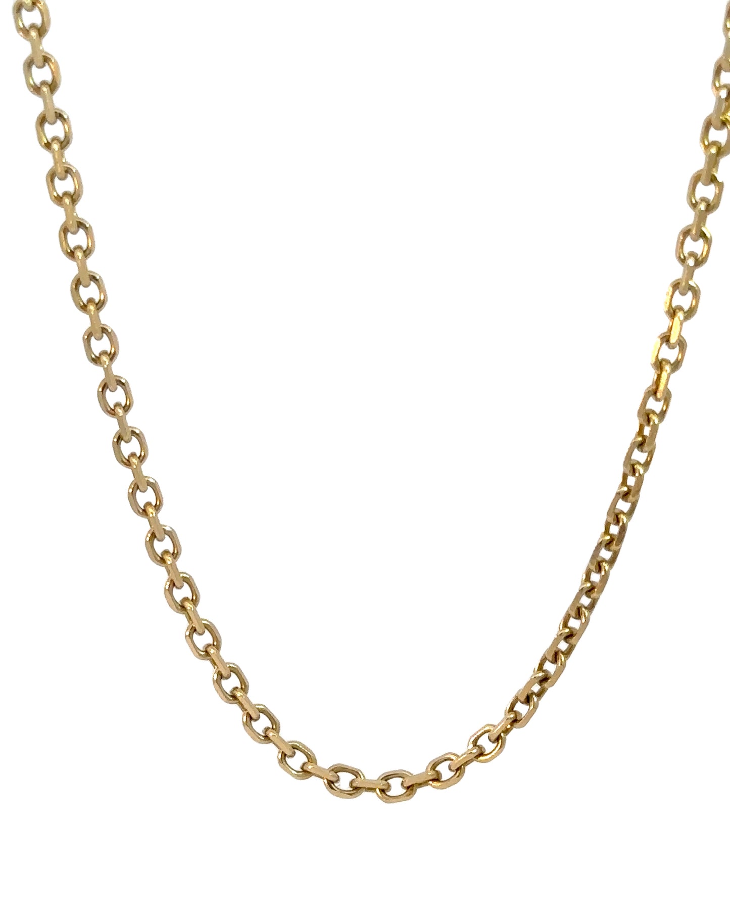 Vintage 14k Yellow Gold Rounded Biker Link Chain