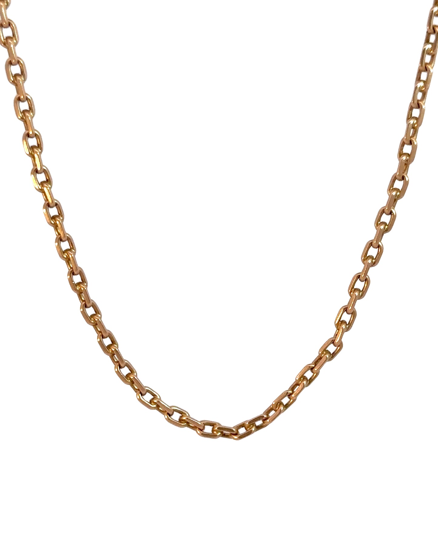 Vintage 14k Yellow Gold Rounded Biker Link Chain