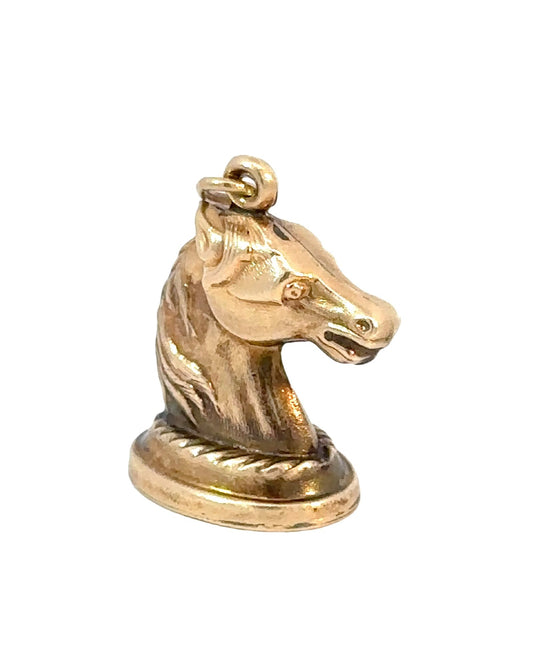 Vintage Figural 14k Horse Head Knight Chess Piece Pendant