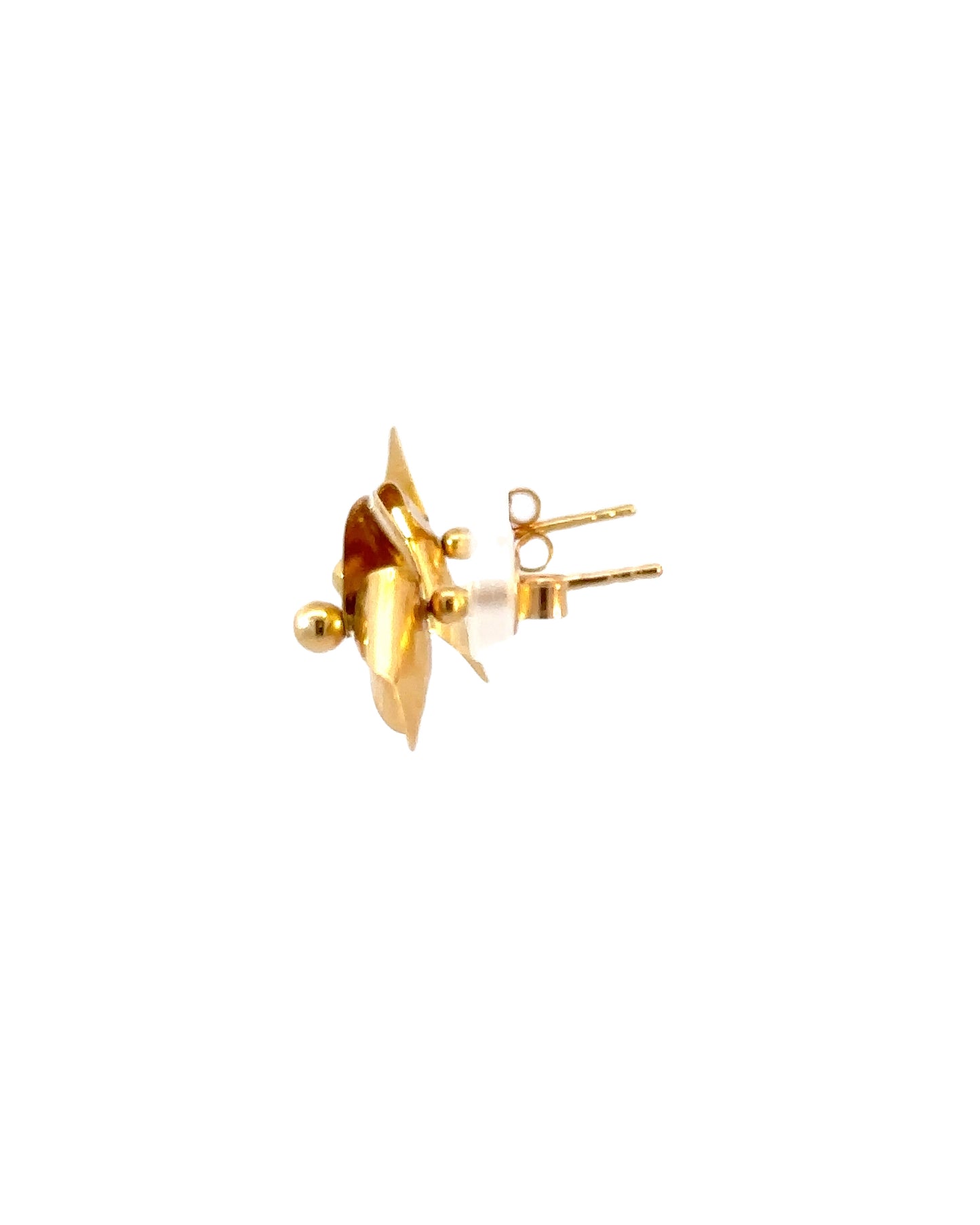 Vintage 18k Yellow Gold Articulated Pinwheel Earrings