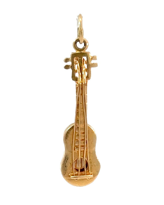 Vintage 14k Yellow Gold Guitar Charm