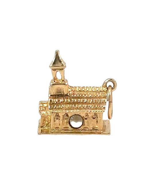 Vintage 14k Yellow Gold Stanhope Church Charm