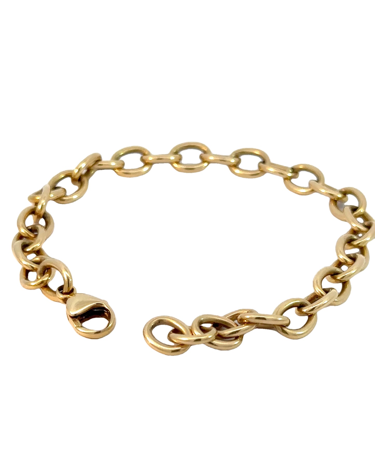 Vintage 18k Yellow Gold Oval Link Bracelet