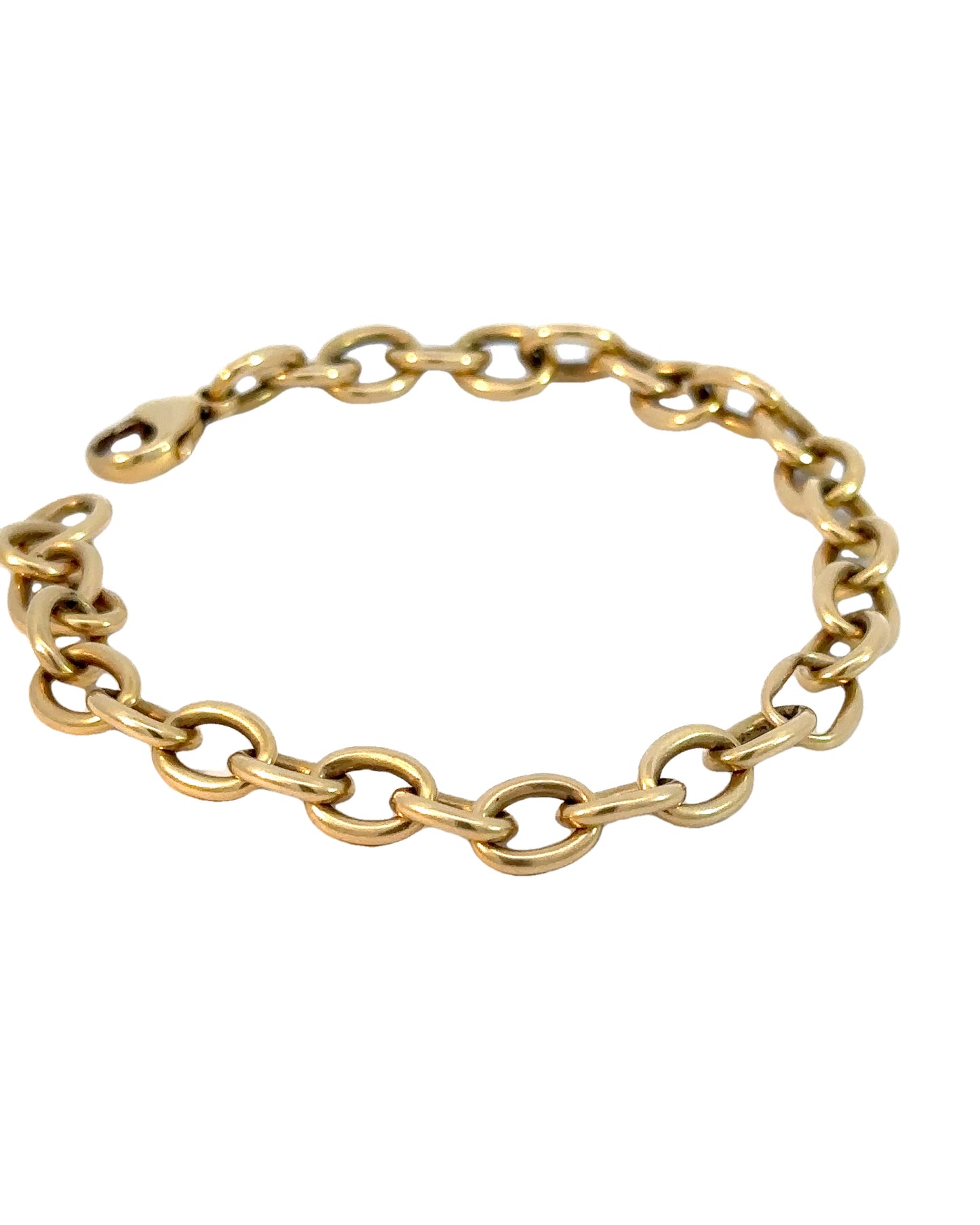 Vintage 18k Yellow Gold Oval Link Bracelet