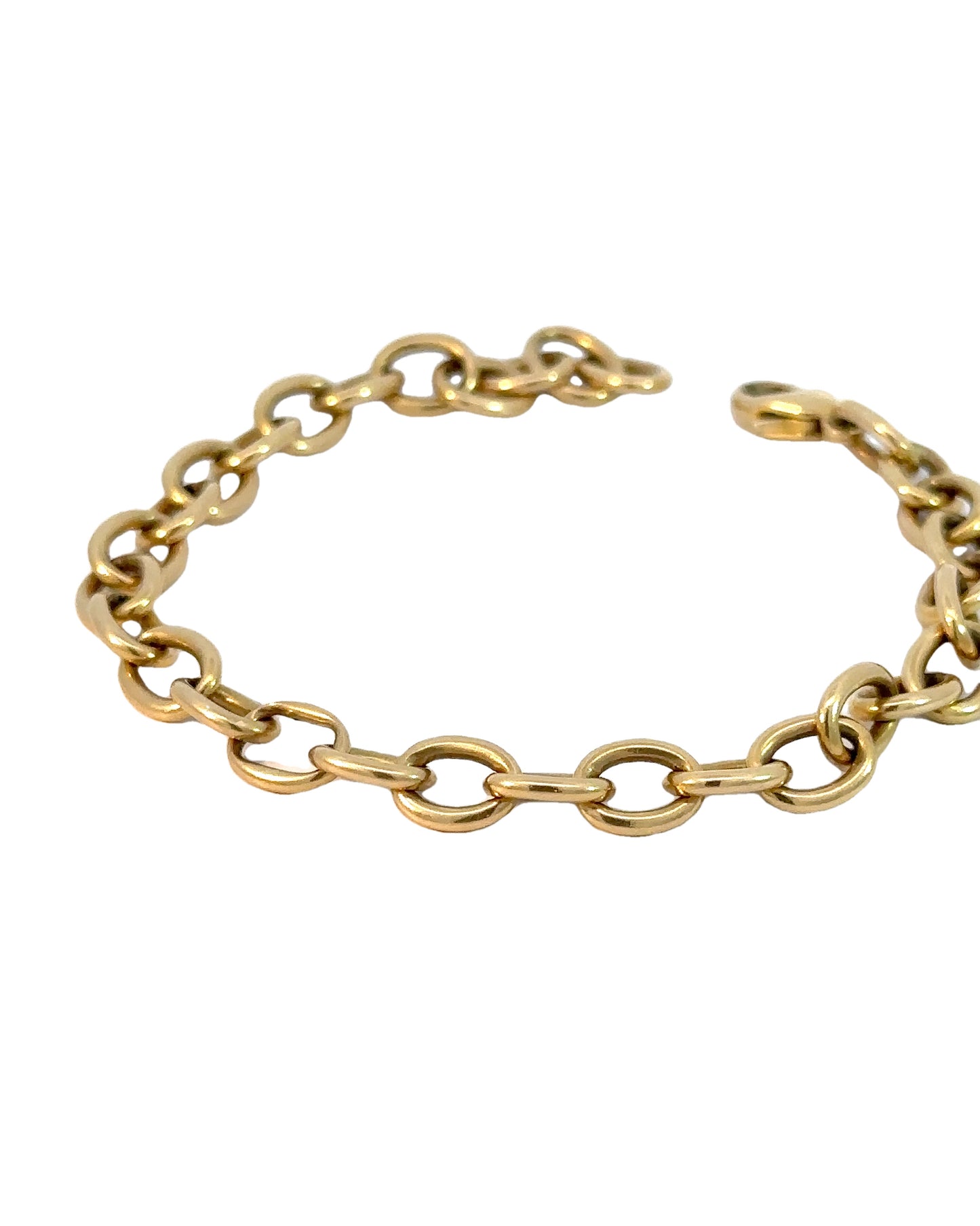 Vintage 18k Yellow Gold Oval Link Bracelet