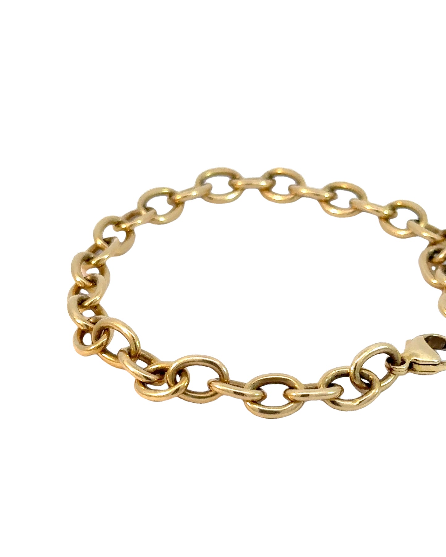 Vintage 18k Yellow Gold Oval Link Bracelet