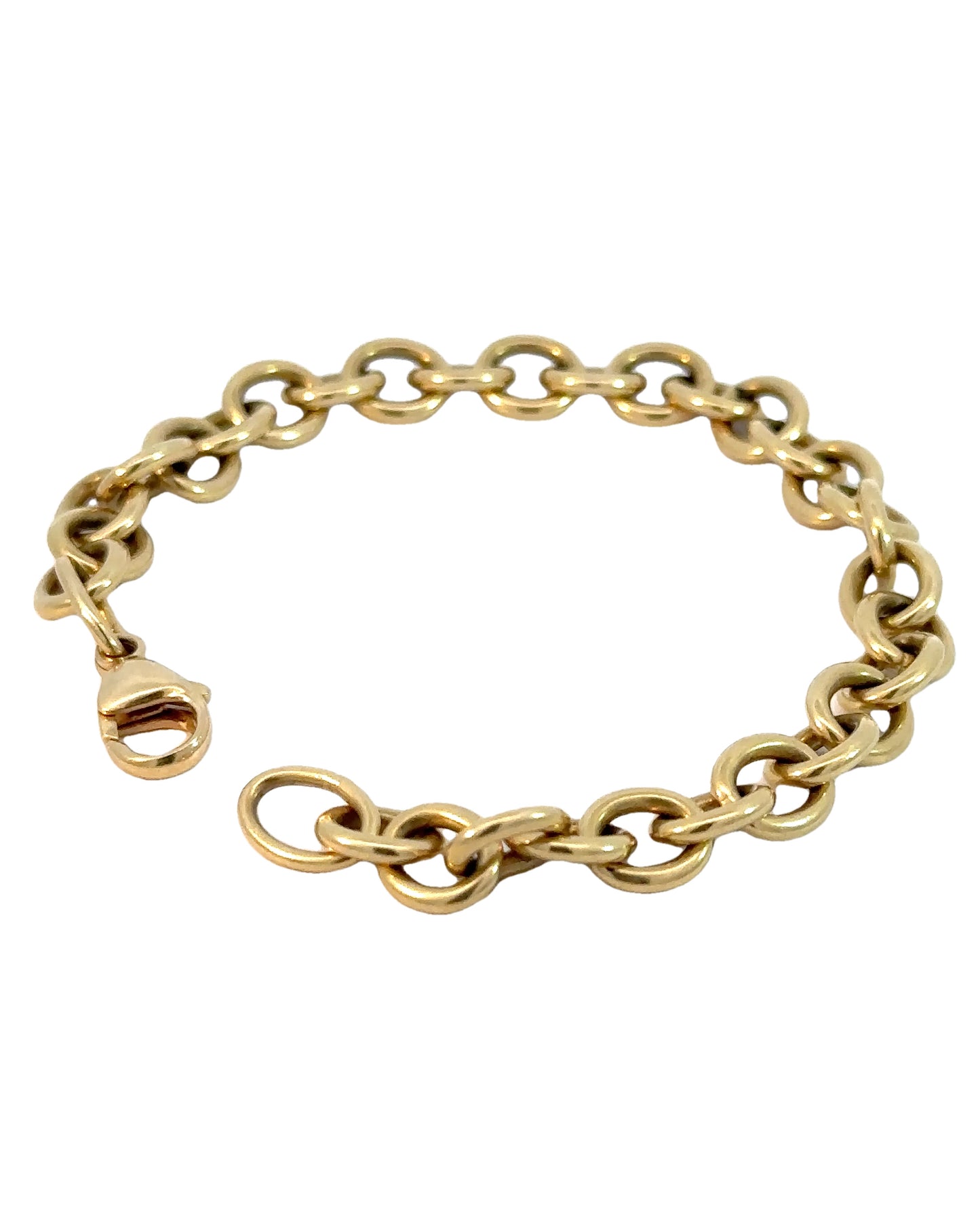 Vintage 18k Yellow Gold Oval Link Bracelet