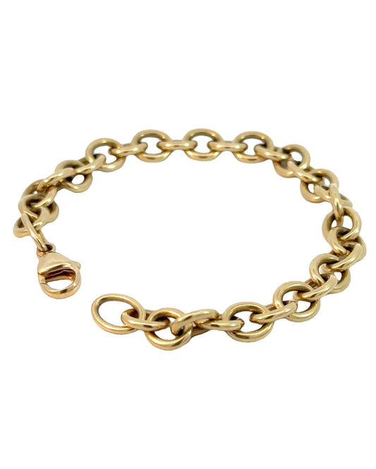 Vintage 18k Yellow Gold Oval Link Bracelet