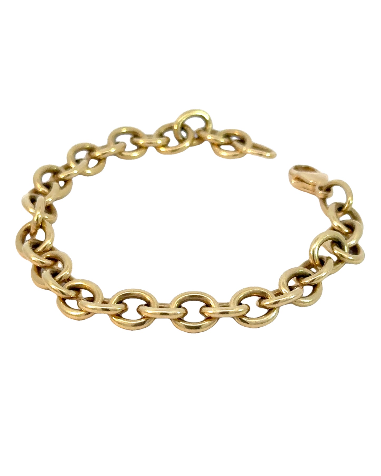 Vintage 18k Yellow Gold Oval Link Bracelet