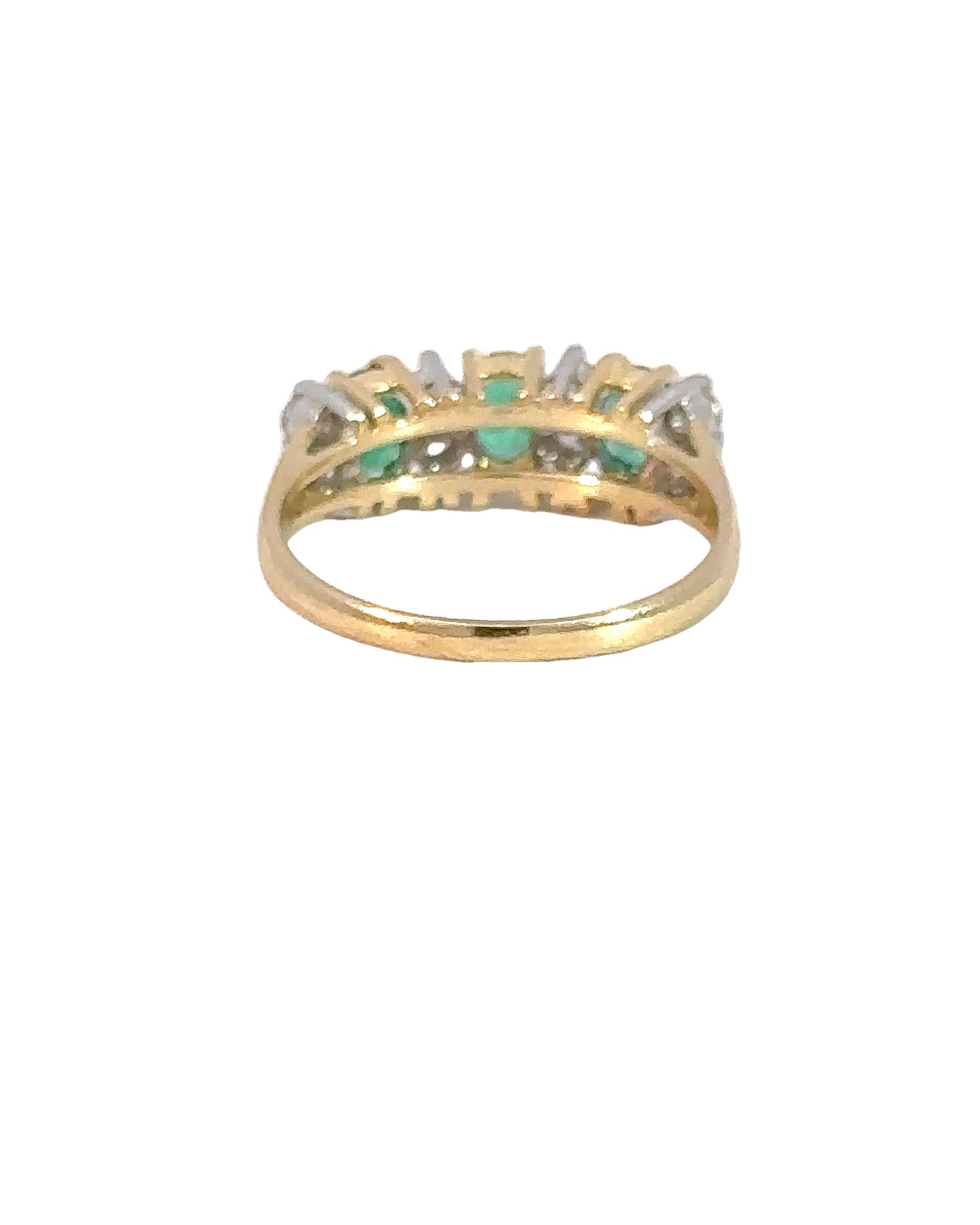 Vintage 14k Yellow Gold Emerald and Diamond Ring