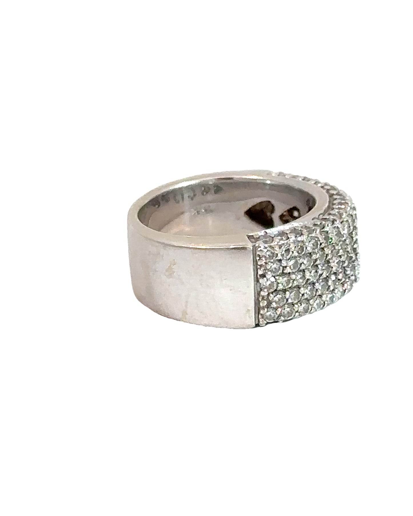 Estate Sonja B. Designs 18k White Gold Pave Diamond Ring