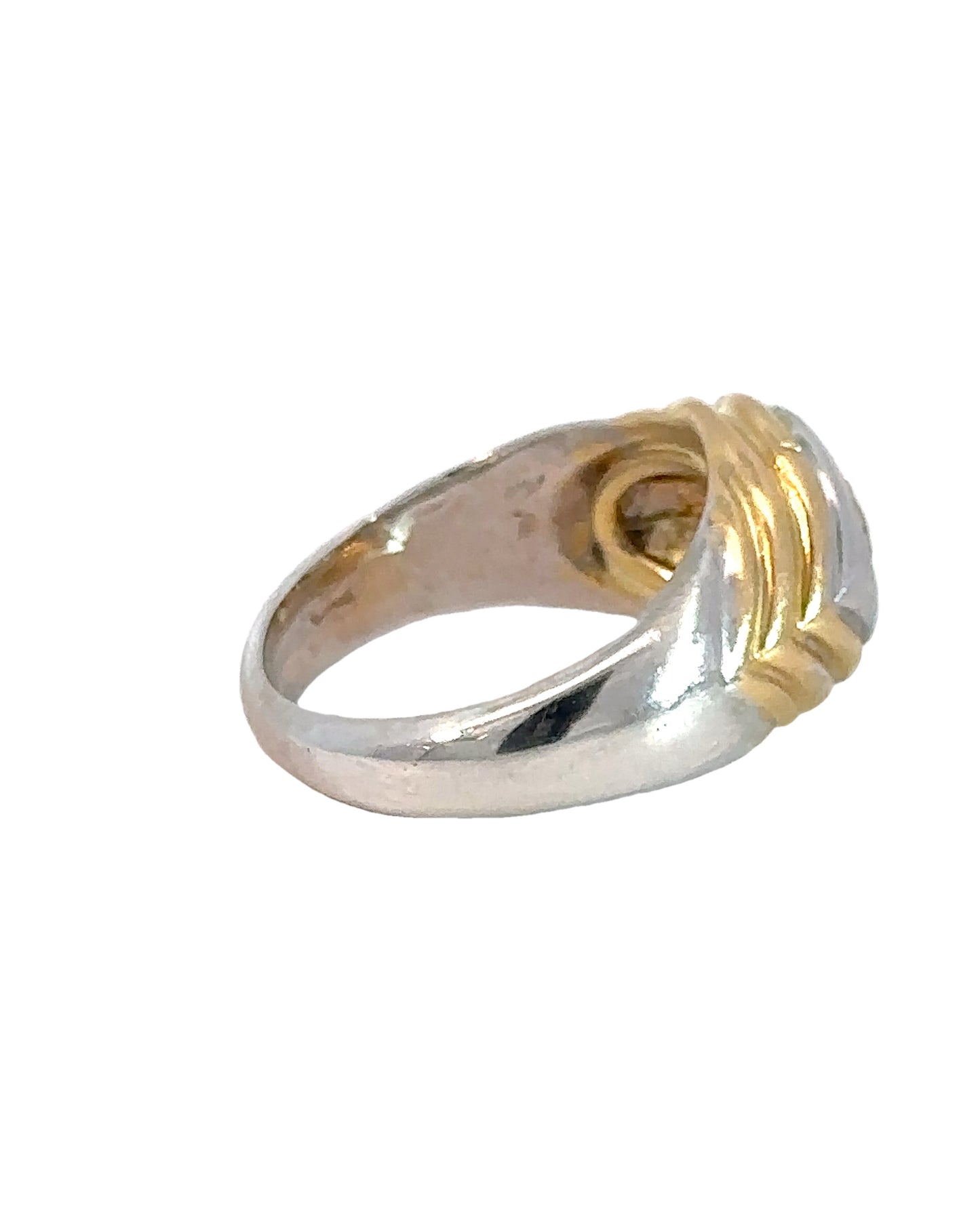 1980s Bvlgari 18k Two Tone Gold Diamond Ring