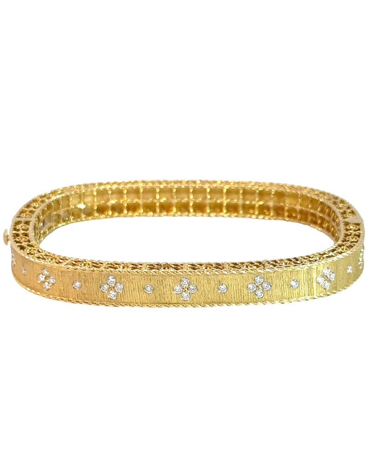 Roberto Coin Diamond and 18k Flower Bangle