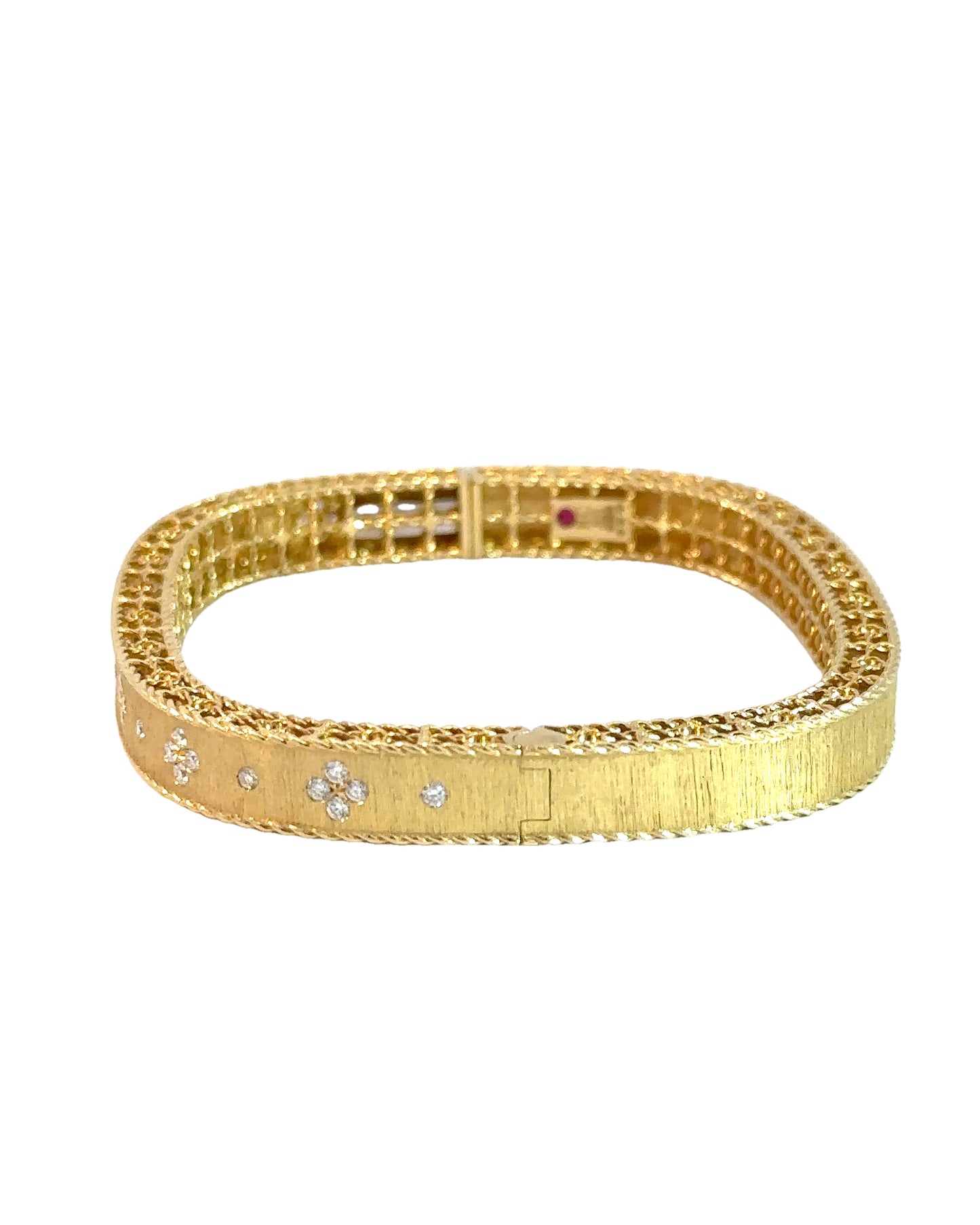 Roberto Coin Diamond and 18k Flower Bangle