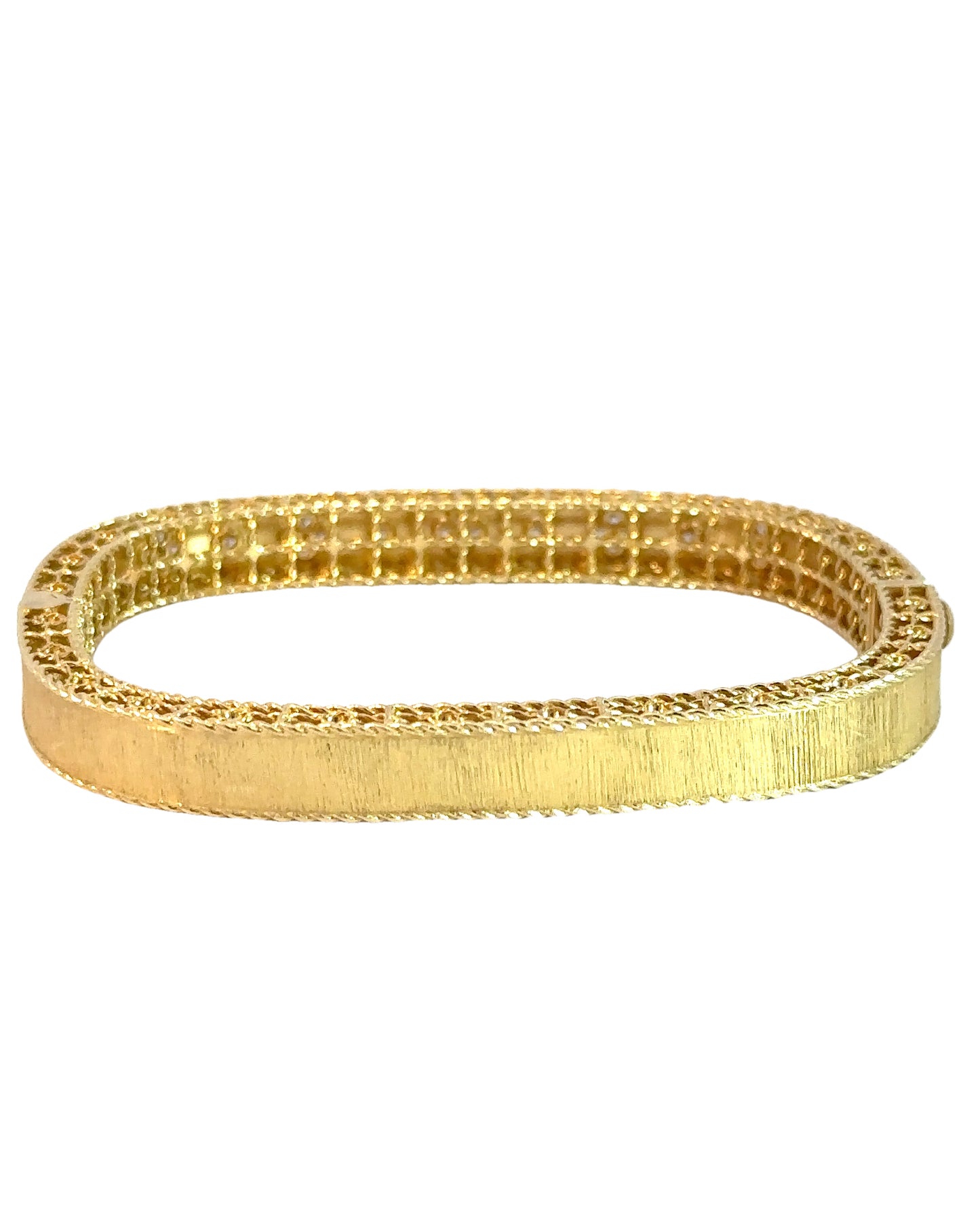 Roberto Coin Diamond and 18k Flower Bangle