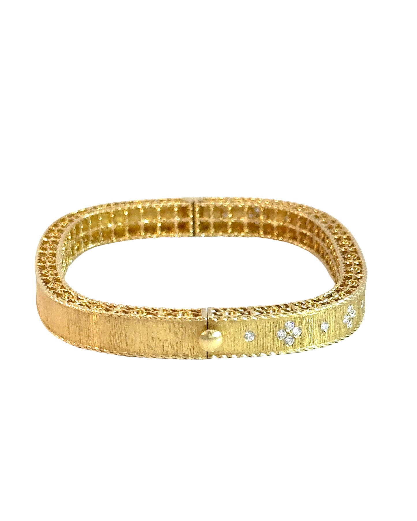 Roberto Coin Diamond and 18k Flower Bangle