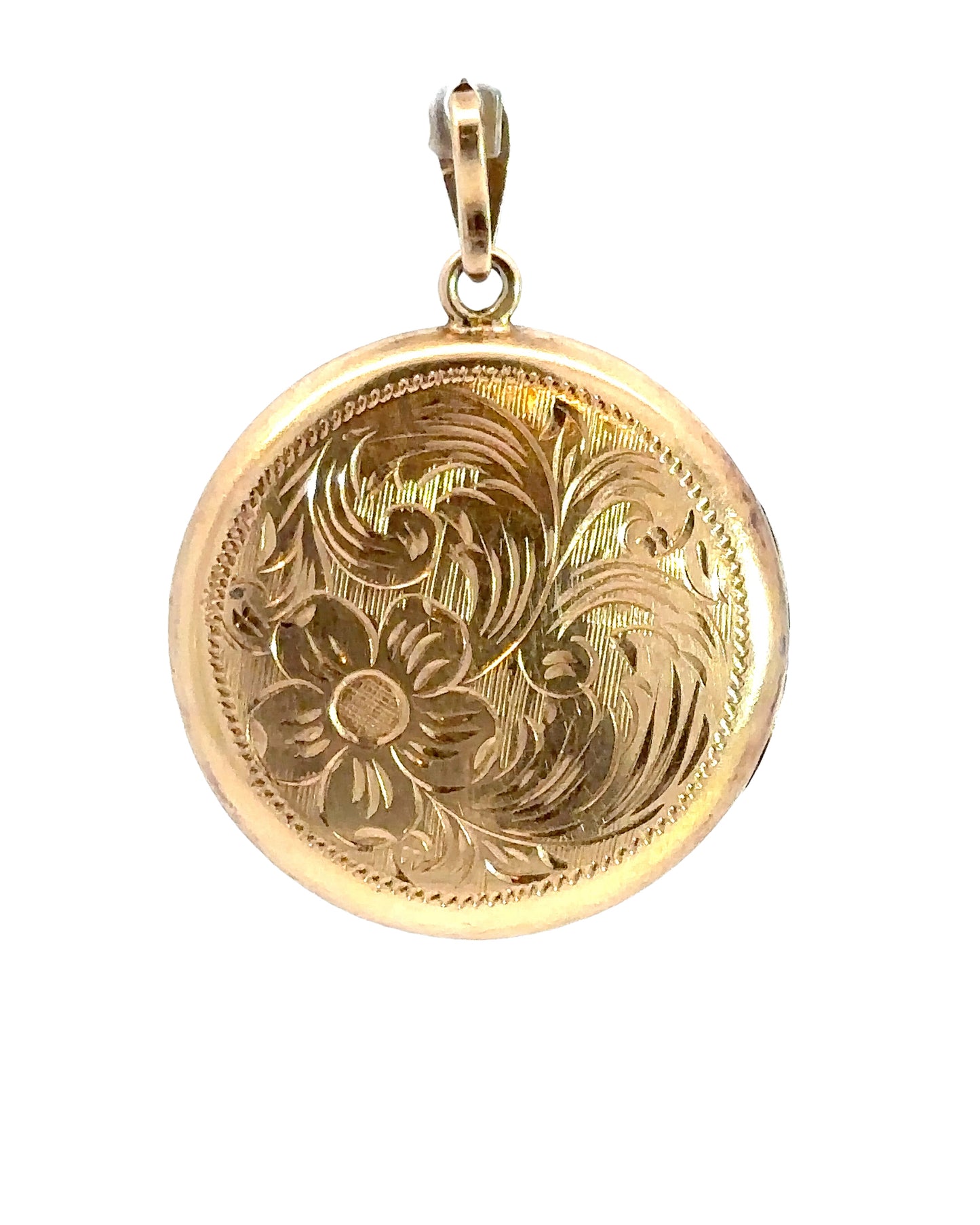 Antique 18k Gold, Silver, Sapphire and Diamond Bullseye Locket