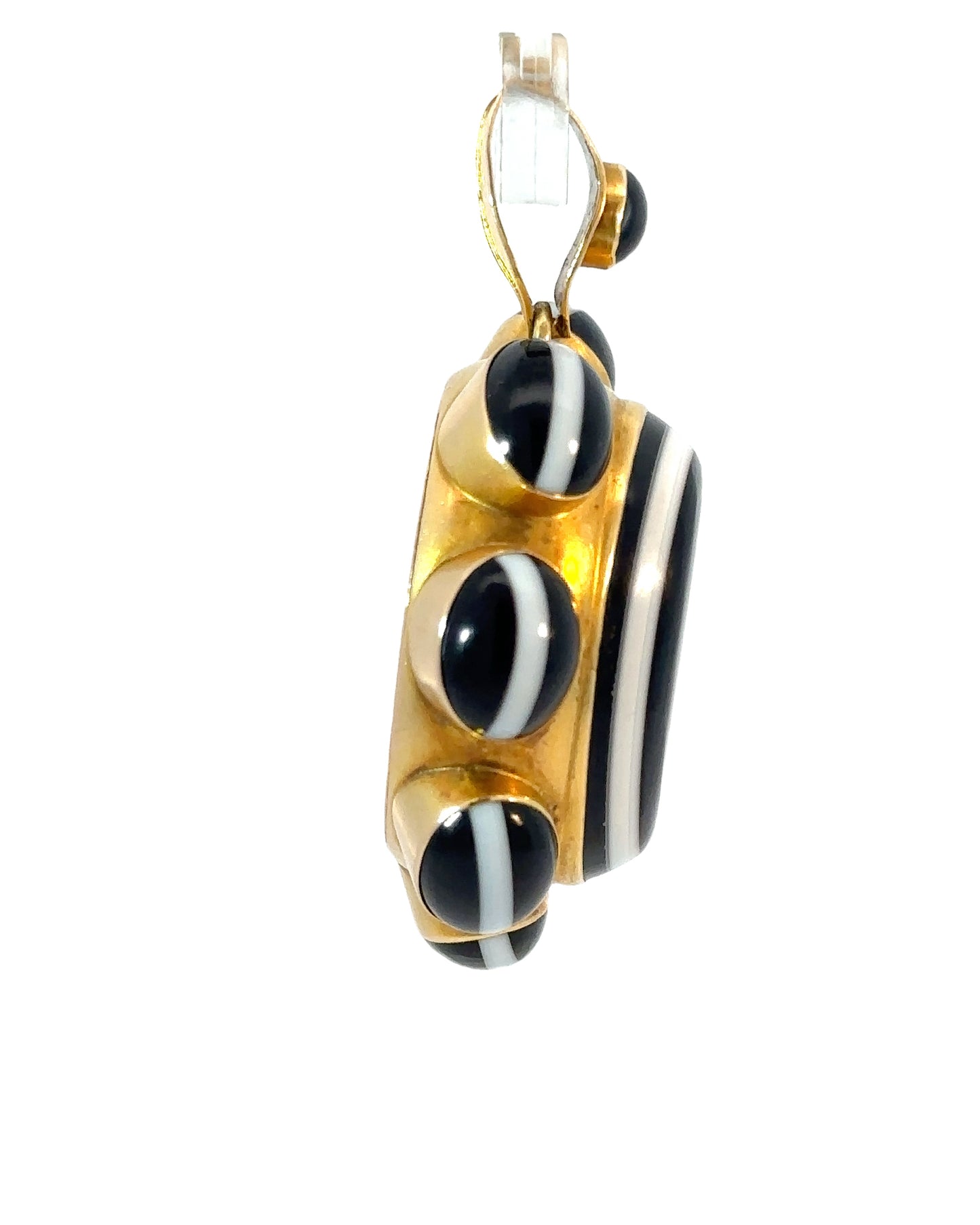 Antique Bull's Eye Agate 18k Gold Locket