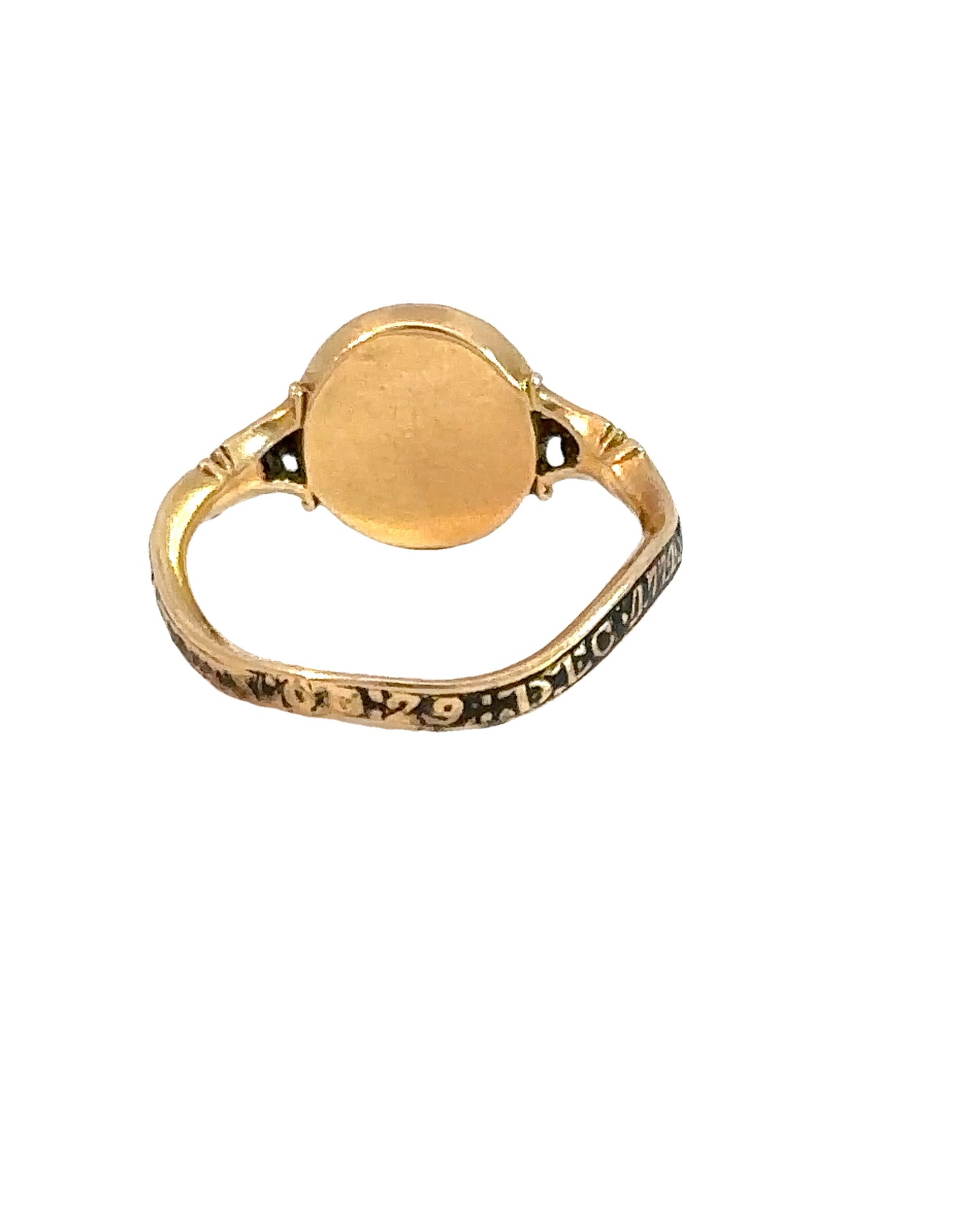 1774 RW Initials Sepia Mourning Ring