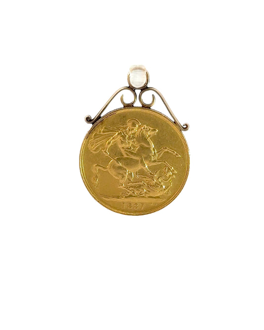 Estate 22ct Yellow Gold 2£ UK Coin Pendant