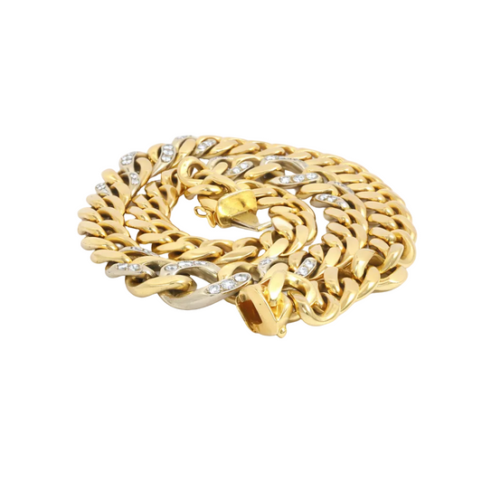 Bvlgari 1970’s Alternating Diamond Link Curb Necklace