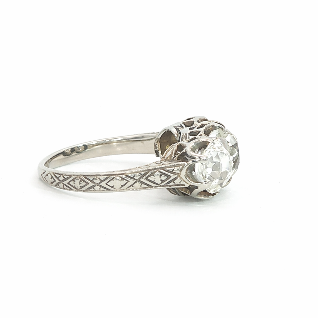 Art Deco Three Stone Diamond Ring