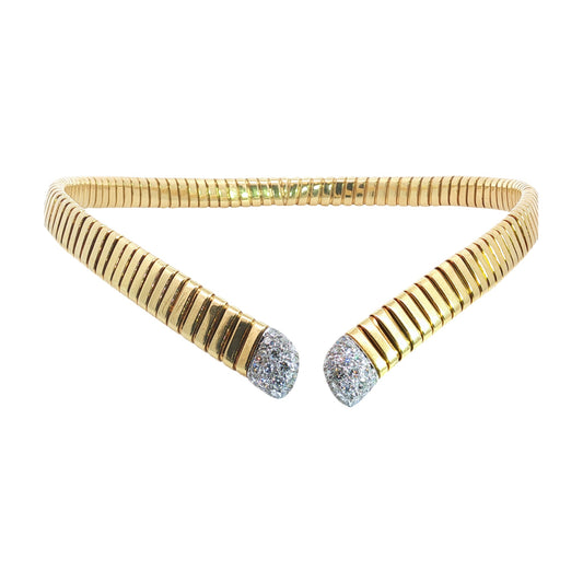 Vintage Cartier Diamond Tubogas Collar Necklace
