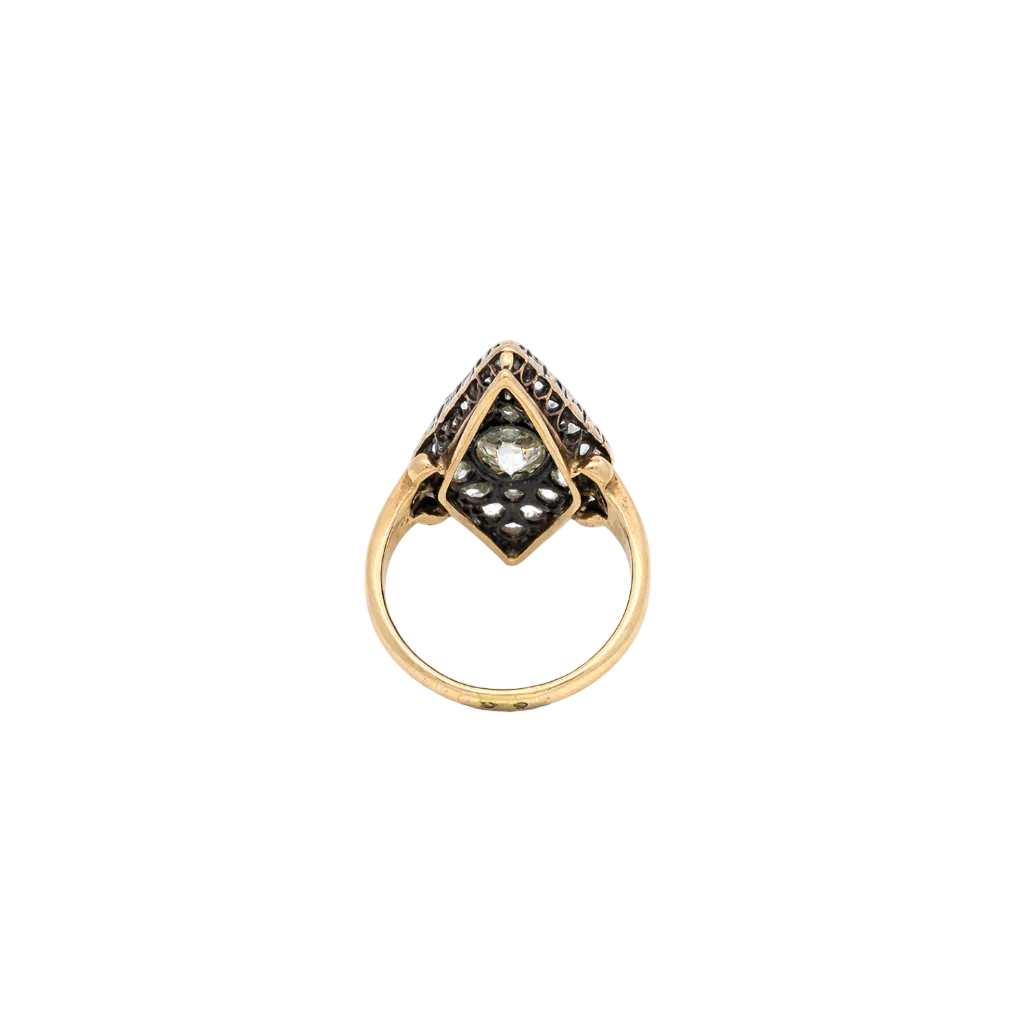 Antique Old Cut Diamond Navette Ring
