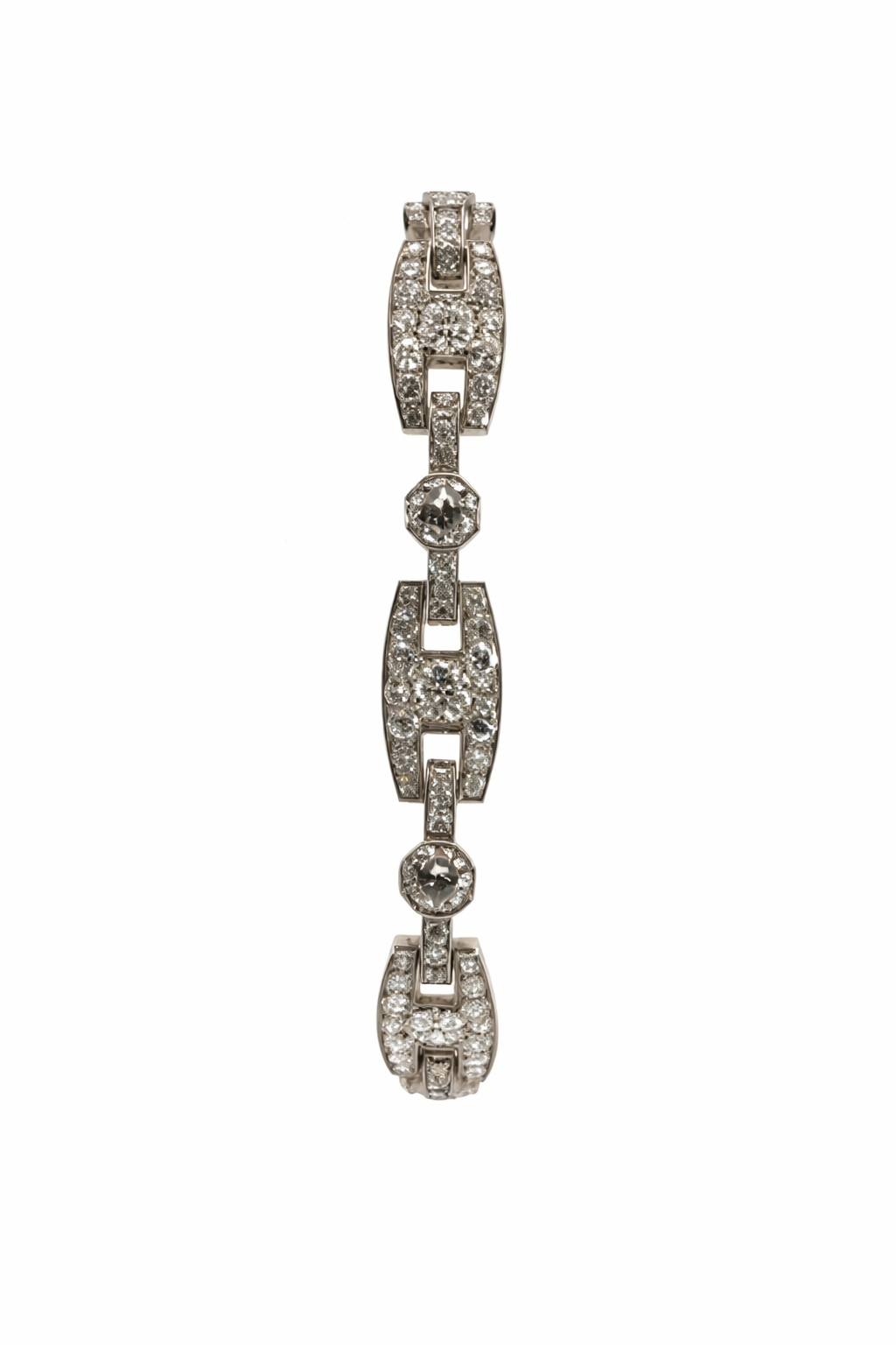 Art Deco Chaumet Alternating Anchor Link Bracelet