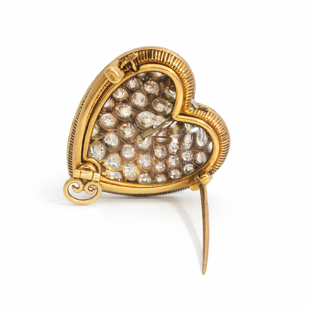 Victorian Pavé Set Diamond Heart Locket Pendant