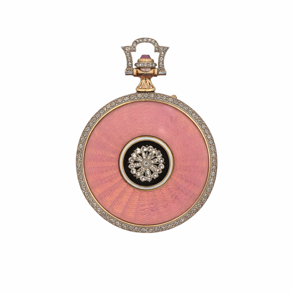 Chaumet Art Deco Enamel and Diamond Watch