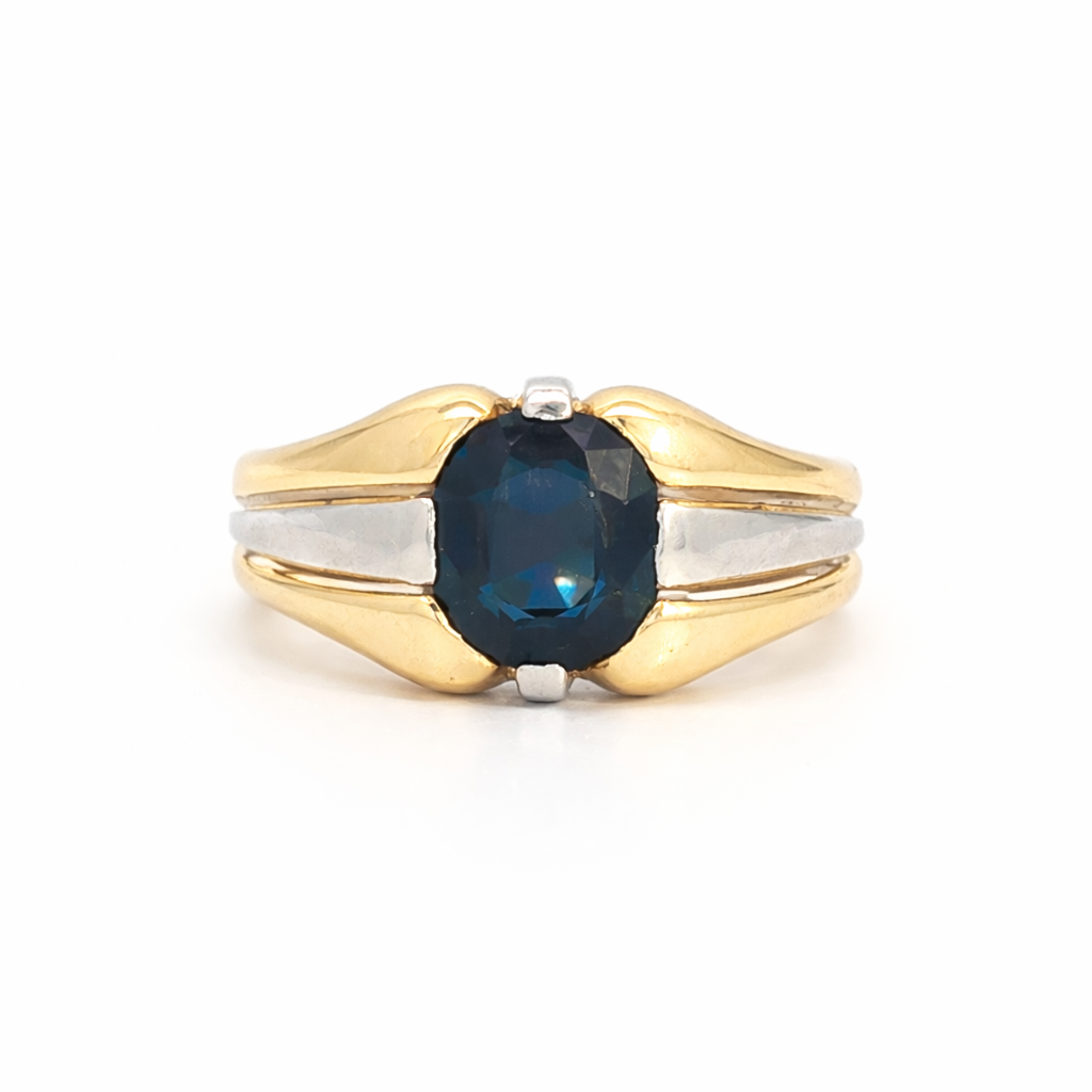 Vintage French Sapphire Solitaire Ring
