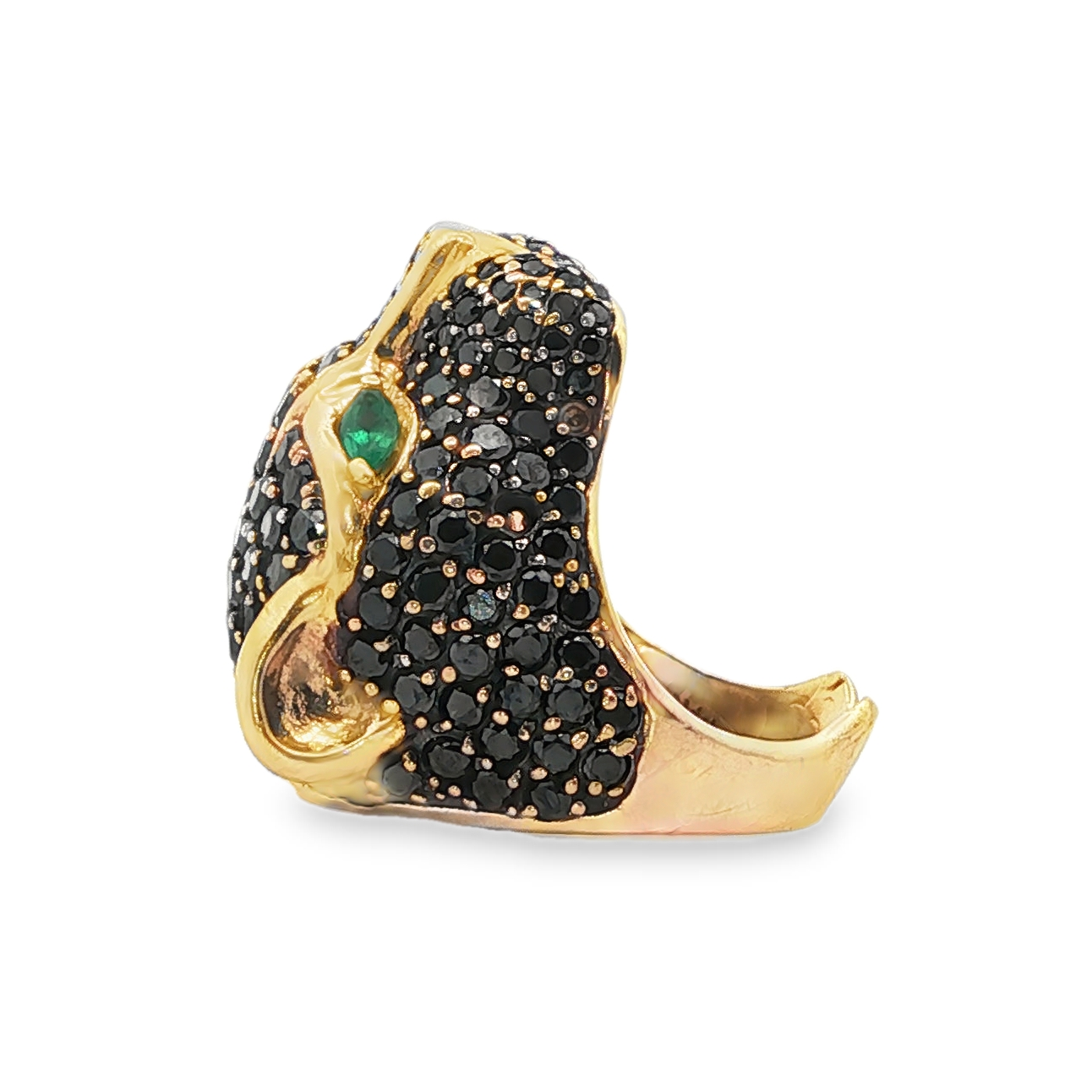 Effy Black Diamond Emerald Panther Ring
