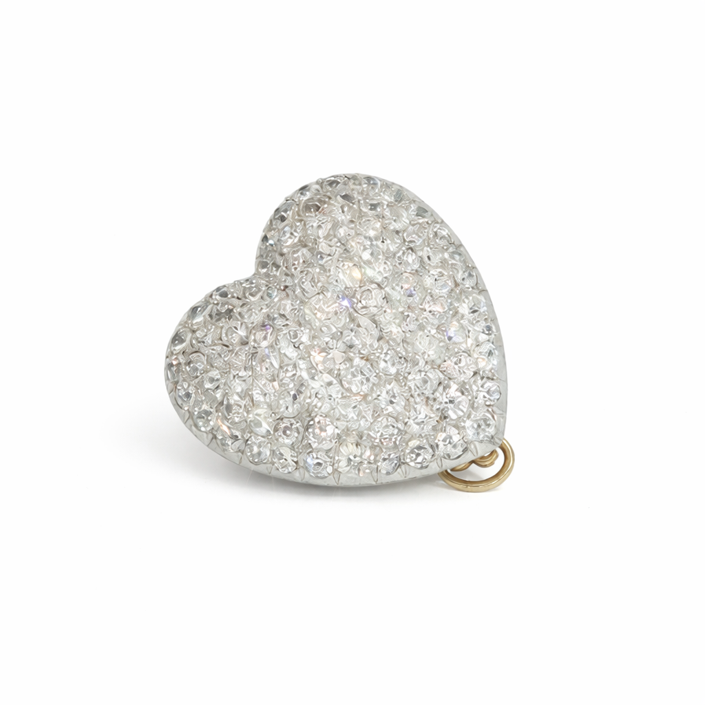 Victorian Pavé Set Diamond Heart Locket Pendant