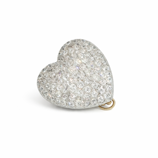 Victorian Pavé Set Diamond Heart Locket Pendant