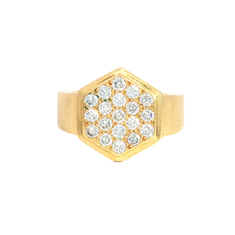 Vintage Jacques Cartier Hexagon Diamond Signet Ring