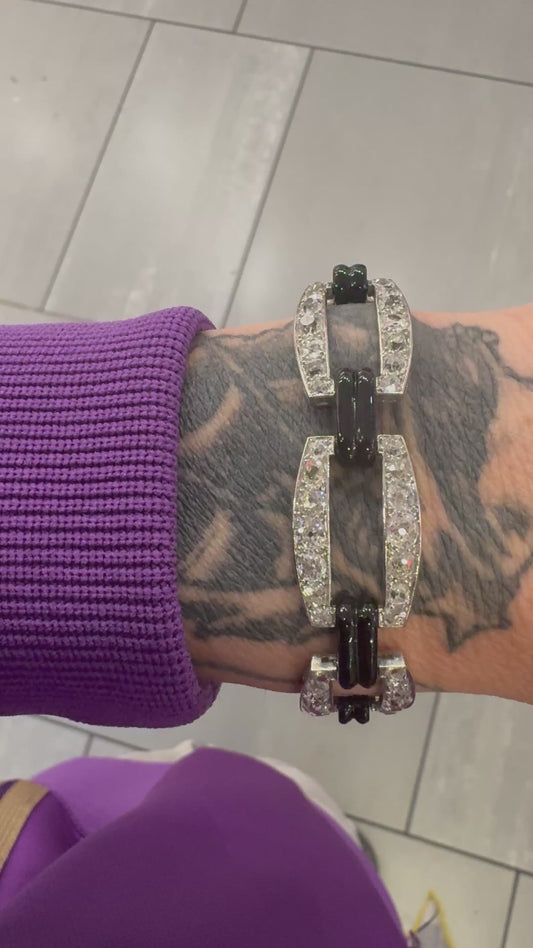 Fontana Art Deco Diamond & Onyx Bracelet