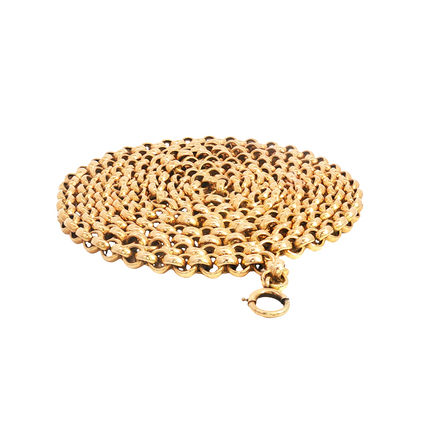 Vintage 14k Yellow Gold Long Rolo Link Chain