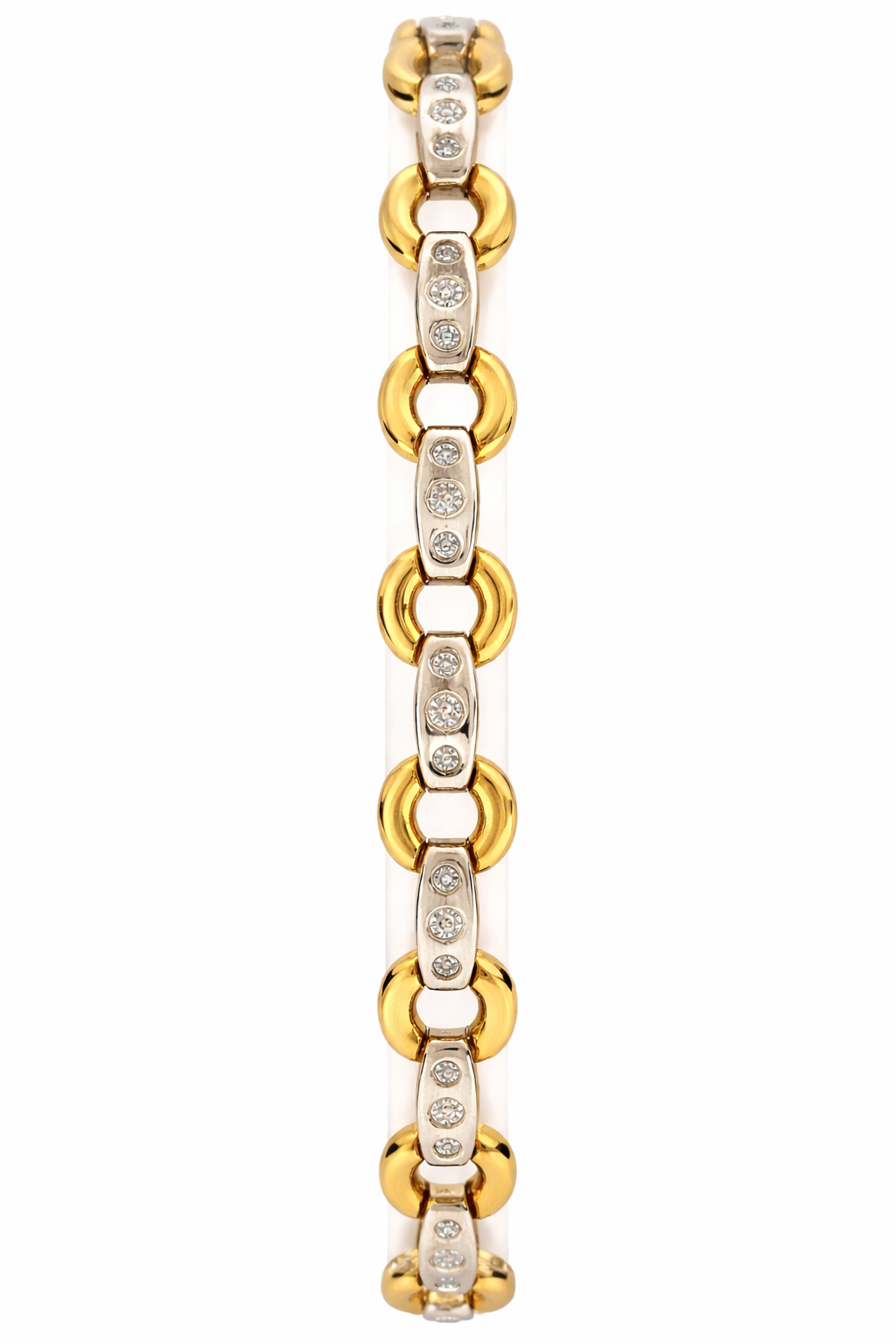 Vintage Diamond Two Tone Circle Bracelet
