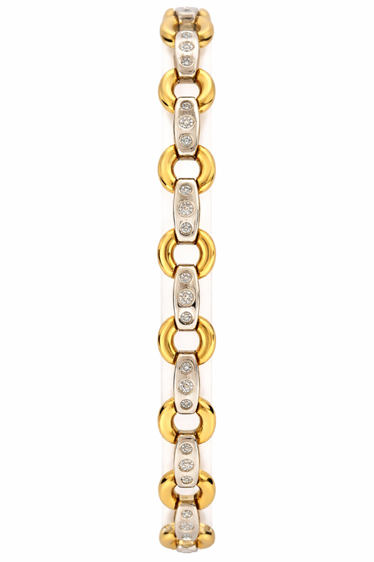 Vintage Diamond Two Tone Circle Bracelet